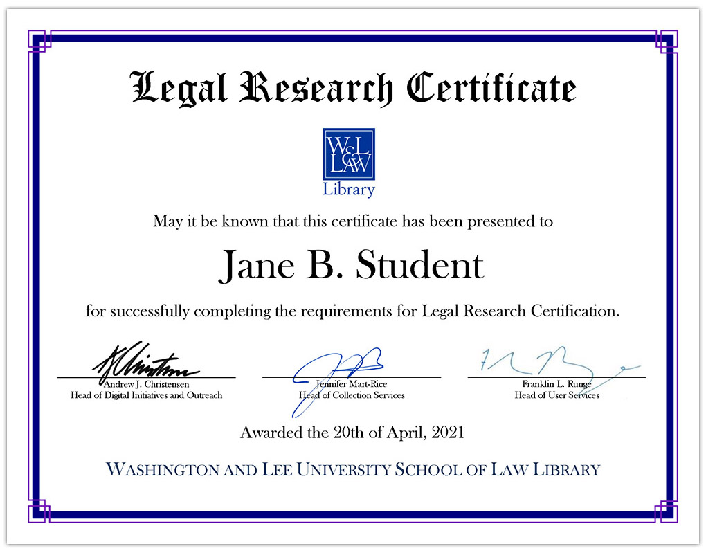legal research certificate programs