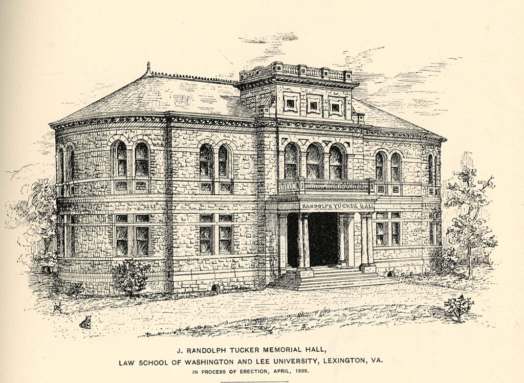 Drawing of Tucker Memorial Hall from the 1899 Calyx yearbook